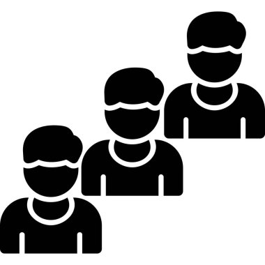 bir grup insan ikonu. Web için grup insan logo simgesinin özet çizimi