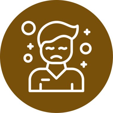 Çemberde sakallı ve yüzlü bir adamın vektör çizimi