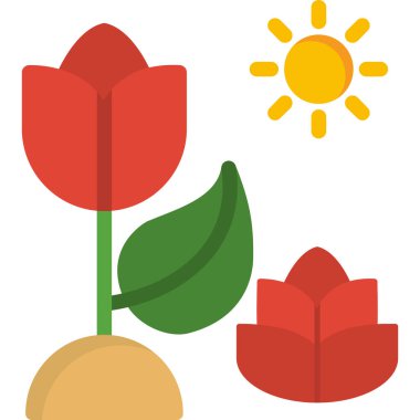 çiçek süsleme simgesi, vektör illüstrasyonu