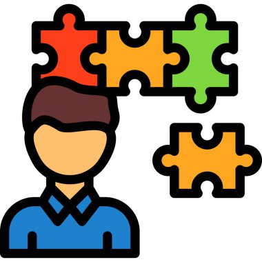 takım çalışması insanlar yapboz simgesi - taslak biçimi