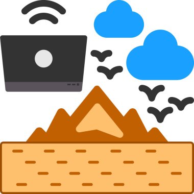 Bulut. Web simgesi basit illüstrasyon