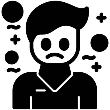 Üzücü bir ikon. Web için üzgün vektör simgesinin basit çizimi