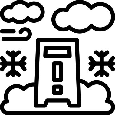 Kış kar soğuk ikonu ana hatlarıyla