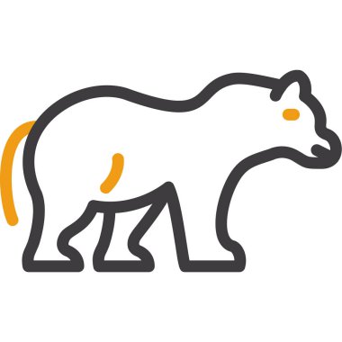 Hayvan kutup ayısı simgesi taslak biçiminde