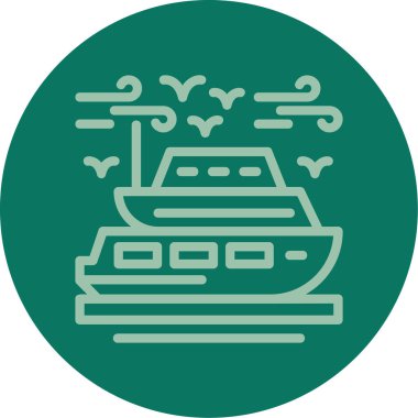 benzersiz gemi vektör çizgisi simgesi