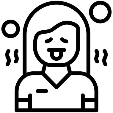 Kadın. Web simgesi basit illüstrasyon