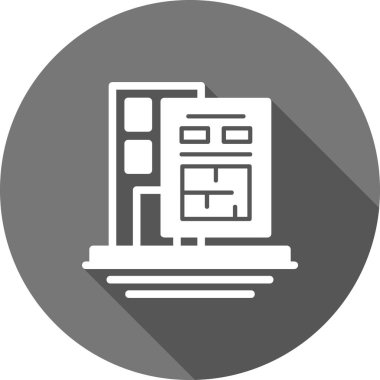 Bina. Web simgesi basit illüstrasyon