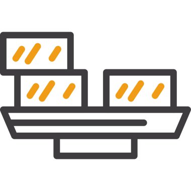 Peynir vektörü ince çizgi simgesi