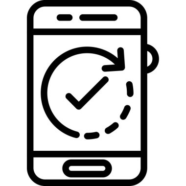 mobil saat simgesi. beyaz arkaplanda izole edilmiş web tasarımı için taşınabilir zaman vektörü simgesi