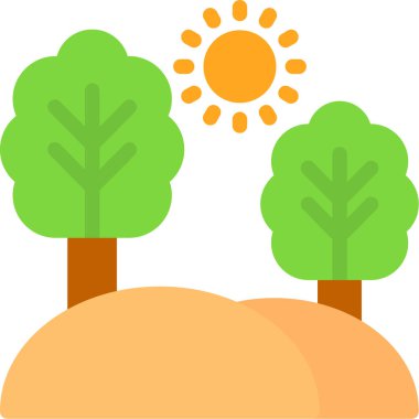 Ağaçlar simgesi, vektör illüstrasyonu