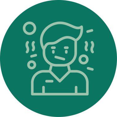 Bir simge ile insanın vektör illüstrasyonu