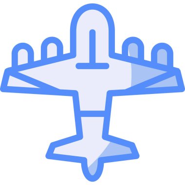 Uçak uçuş simgesi doldurulmuş - ana hat biçimi