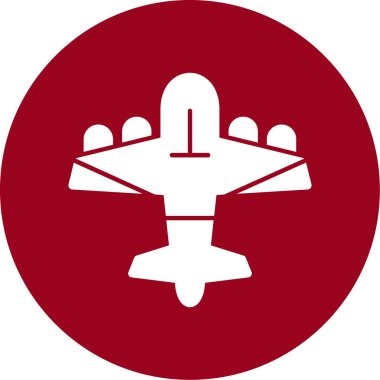 Uçak vektör simgesi. biçim düz yuvarlak sembol, kahverengi renk, yuvarlak açılar, beyaz arkaplan