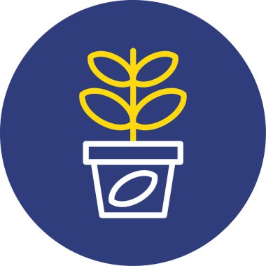 Bitkili bir tencerenin vektör illüstrasyonu