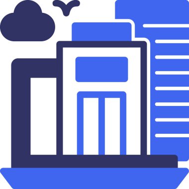 Bina. Web simgesi basit illüstrasyon