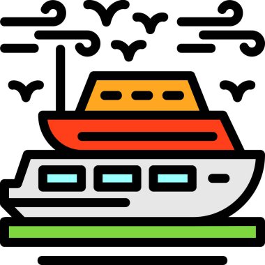 Gemi simgesi vektör illüstrasyonu