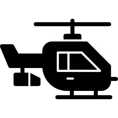 Helikopter ikonu. Web için basit helikopter vektör sembolü çizimi