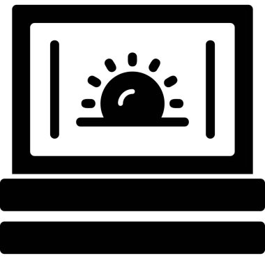 Dizüstü bilgisayar simgesi vektör çizimi