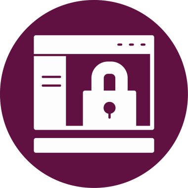 Web güvenlik simgesi, vektör illüstrasyonu