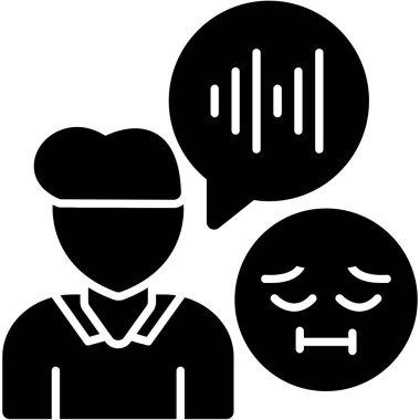 Konuşma balonlu üzgün adam..