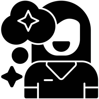 Kadın Doktor Simgesi, vektör illüstrasyonu