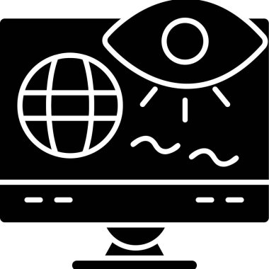 Bilgisayar donanım kategorisinde küresel internet küresel teknoloji simgesi