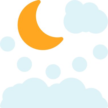 Gece Ay simgesi düz bir şekilde