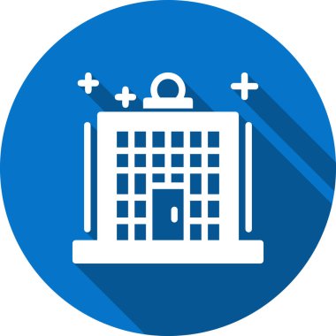 Moda tarzında izole edilmiş hastane binası simgesi