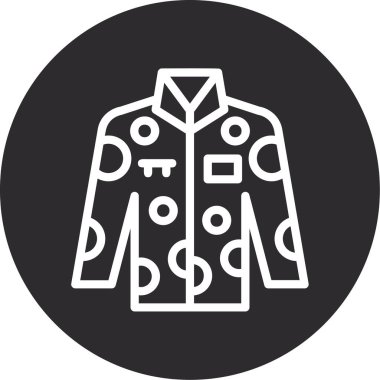 İnsan ve ceket simgesinin vektör illüstrasyonu