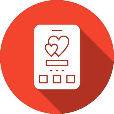 Akıllı telefonlu bir kalbin vektör illüstrasyon simgesi