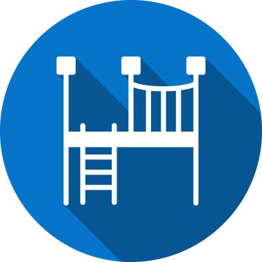 oyun alanı ikonu. Kabartma çizimi düz ve düzenlenebilir vektör sembolü.