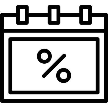 İndirim yüzdesi simgesi ana hatlar biçiminde