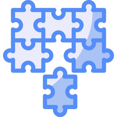 yapboz parçaları simgesi, basit vektör illüstrasyonu