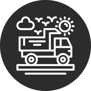 vektör kamyon simgesi, vektör illüstrasyonu