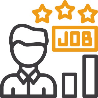 iş yöneticisi simgesi. vektör biçimi, yuvarlak açıları, sarı ve gri renkleri, beyaz arkaplanı olan iki renkli düz ikonik semboldür..