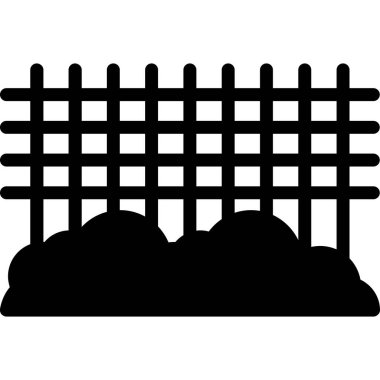 Çit simgesi. Çit vektör simgesi web için basit örnek