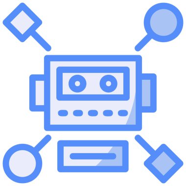 robot. Web simgesi basit illüstrasyon