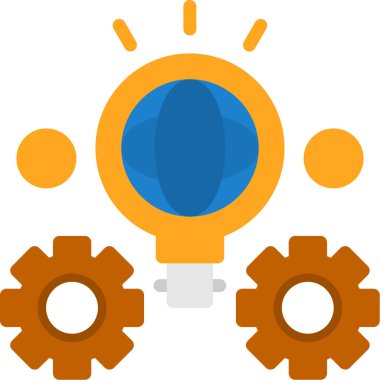dişli ampul fikri simgesi