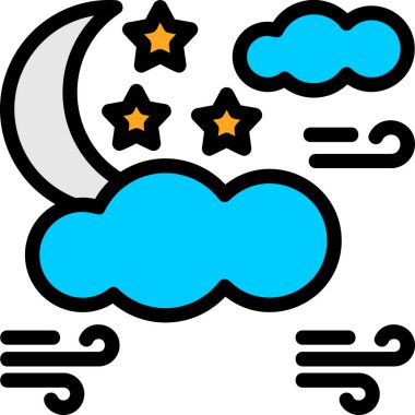 dolunay gecesi simgesi - taslak biçimi