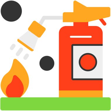 Yangın söndürme ikonu düz stil