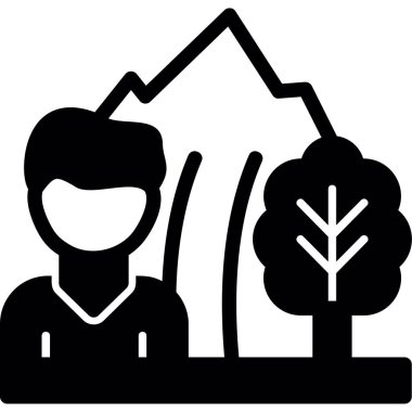 Ev simgesi olan bir adamın vektör çizimi