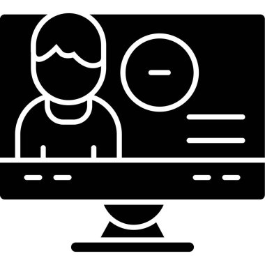 Adam televizyon ikonu izliyor, taslak tarzı