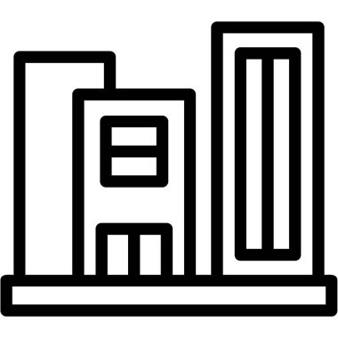 Şehir binaları ikon vektörü. özet binalar