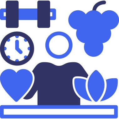 Sağlıklı yiyecekler. Basit illüstrasyon