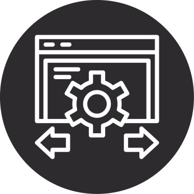 Web geliştirme simgesi, basit vektör illüstrasyonu