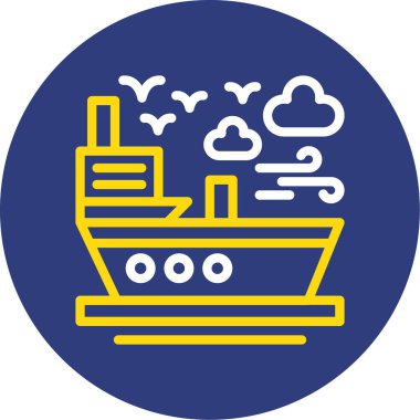 seyahat gemisi simgesi, vektör çizimi basit tasarım