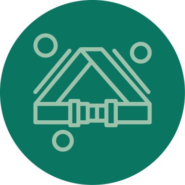 Bir bina simgesinin vektör illüstrasyonu