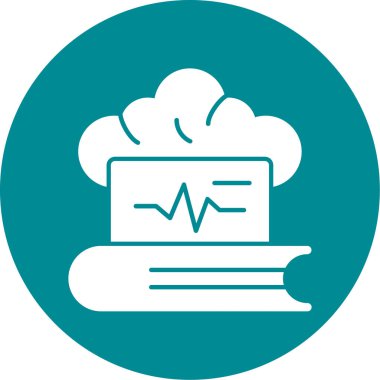 kardiyogram çizgisi olan bulut ve simgeyi doldur