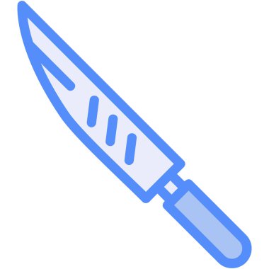 bıçak bıçak mutfak simgesi ile doldurulmuş ana hatlar