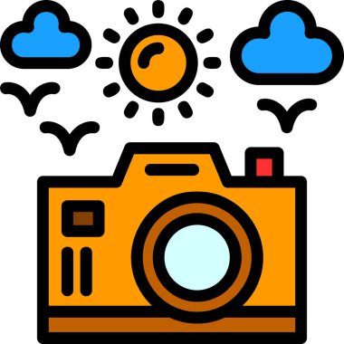 Kamera simgesi, vektör illüstrasyonu